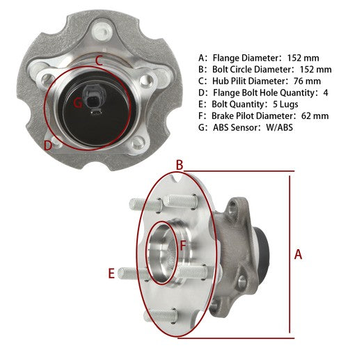 DURAFORCE 4Pc Front Rear Wheel Hub Bearings FWD For Toyota RAV4 06-12 Scion tC 11-16 New