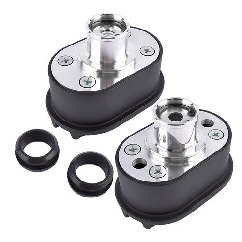 DURAFORCE Push-in Breather & PCV Combo Kit 1-1/4" Valve Cover Hole Black Aluminum Finned