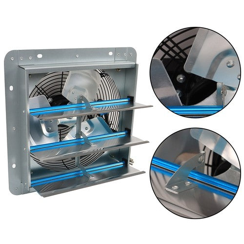 DURAFORCE Aluminum 12" Wall Mounted Shutter Exhaust Fan With 1.65 Meters Power Cord Kit