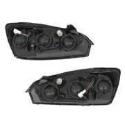 DURAFORCE RH & LH Headlights Headlamps Housing Halogen Black For Chevy Malibu 2004-2008
