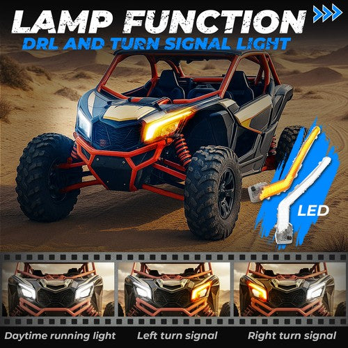 LED Turn Signal Light Chrome for Can Am Maverick X3 Max R XDS XRS Turbo 17 25