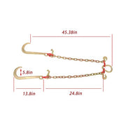 DURAFORCE 5/16" x 2' V Type Towing G80 Chain Bridle with 15" J and Grab Hooks Steel