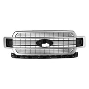DURAFORCE JL3Z-8200-RA Brushed Stain Aluminum Front Upper Grille for Ford F-150 2018-2020