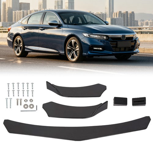DURAFORCE For Honda Civic Front Bumper Lip Spoiler Splitter Body Kit Diffuser Black