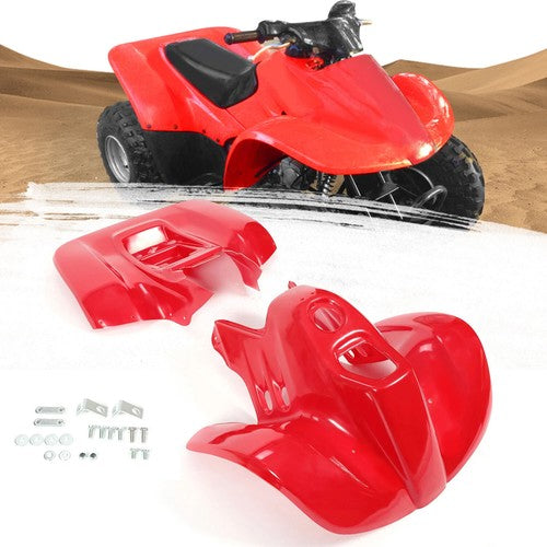 DURAFORCE ABS Plastic Front and Rear Fenders for Honda TRX90 1993 2005 Red Set