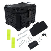 DURAFORCE With Black Armor Clock Model Aluminum Motorcycle Top Case Hard 45L Black Trunk
