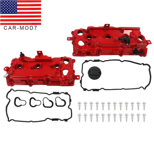 DURAFORCE 2Pcs Red Aluminum Valve Covers Set for 2009-20 Nissan Maxima Murano 3.5L