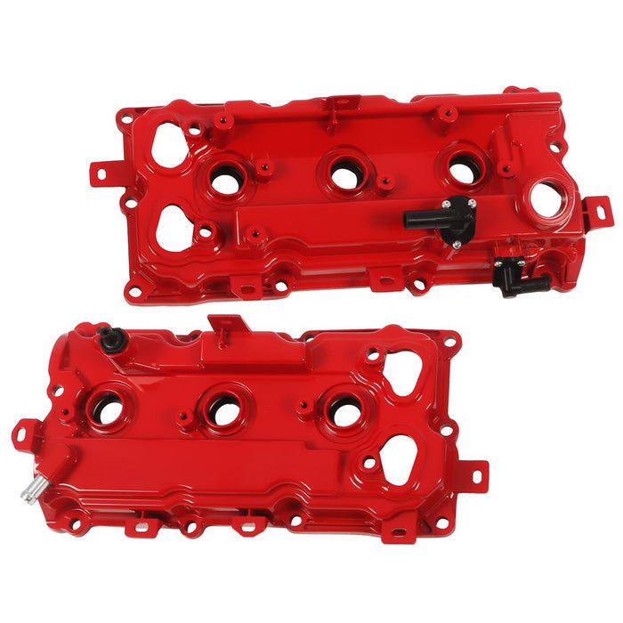 DURAFORCE 2Pcs Red Aluminum Valve Covers Set for 2009-20 Nissan Maxima Murano 3.5L