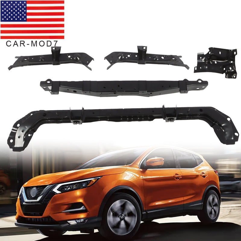 DURAFORCE 5PCS Radiator Support Brackets Left Right Upper Lower for Nissan Rogue 2014-20