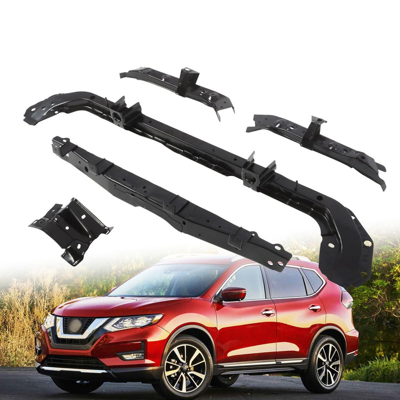 DURAFORCE 5PCS Radiator Support Brackets Left Right Upper Lower for Nissan Rogue 2014-20