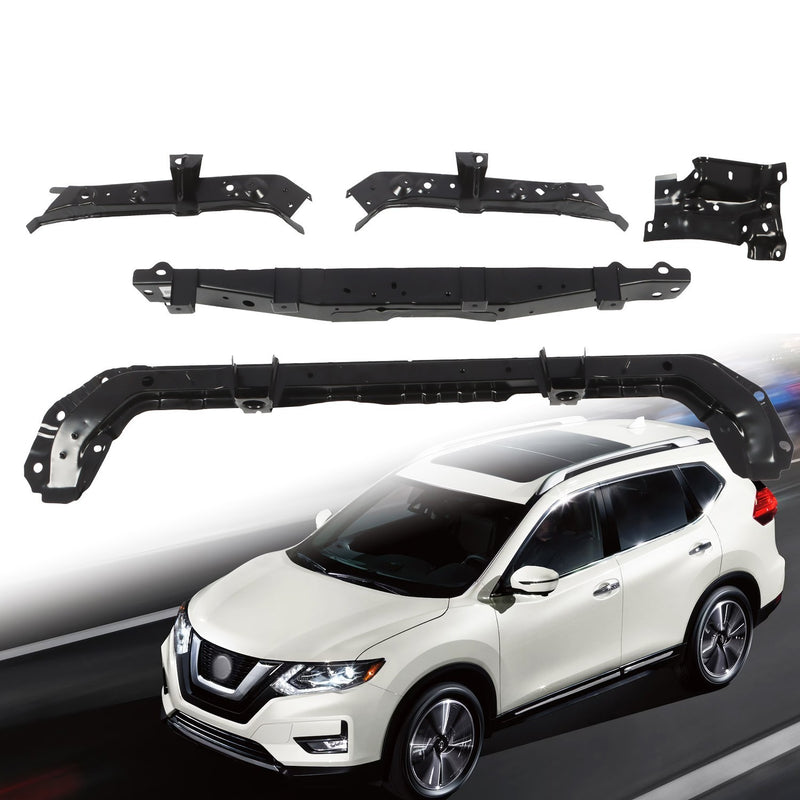 DURAFORCE 5PCS Radiator Support Brackets Left Right Upper Lower for Nissan Rogue 2014-20