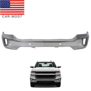 DURAFORCE Chrome Front Bumper Face Bar 2016-2019 Silverado 1500 with Sensor & Fog Hole