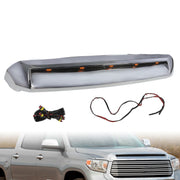 DURAFORCE Chrome Front Upper Hood Bulge Molding Grille w/Lights for 2014-21 Toyota Tundra