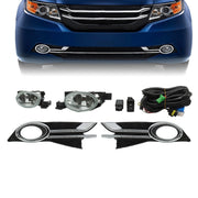 DURAFORCE 14-16 Honda Odyssey Clear Lens Bumper Fog Light Lamp w/ Bezel & Switch
