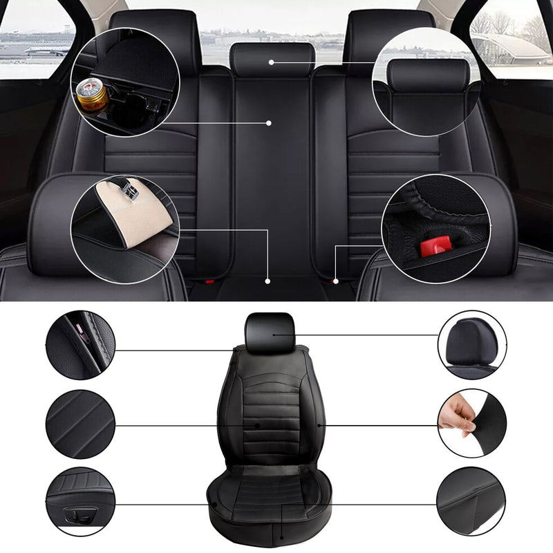 DURAFORCE 2010-2024 Honda CRV Accord Civic Full Leather Seat Covers Front & Rear Set