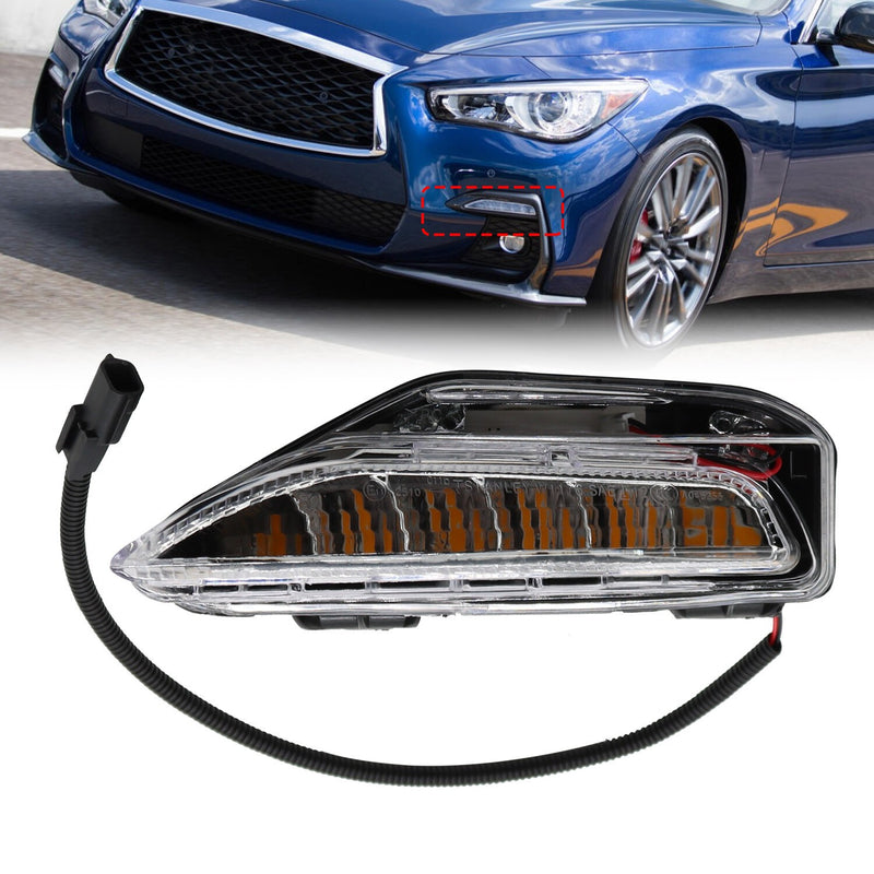 DURAFORCE 2014-2020 Infiniti Q50 Front Left Turn Signal Light Lamp LH Side Replacement