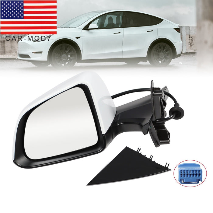 DURAFORCE 2020-23 Tesla Model Y Left Heated Power Fold White Side Mirror Driver Side