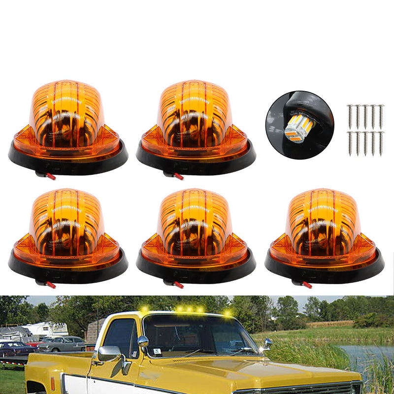 DURAFORCE Amber Roof Top Cab Marker Lights + 194 LED for 1973-1987 Chevy GMC C/K
