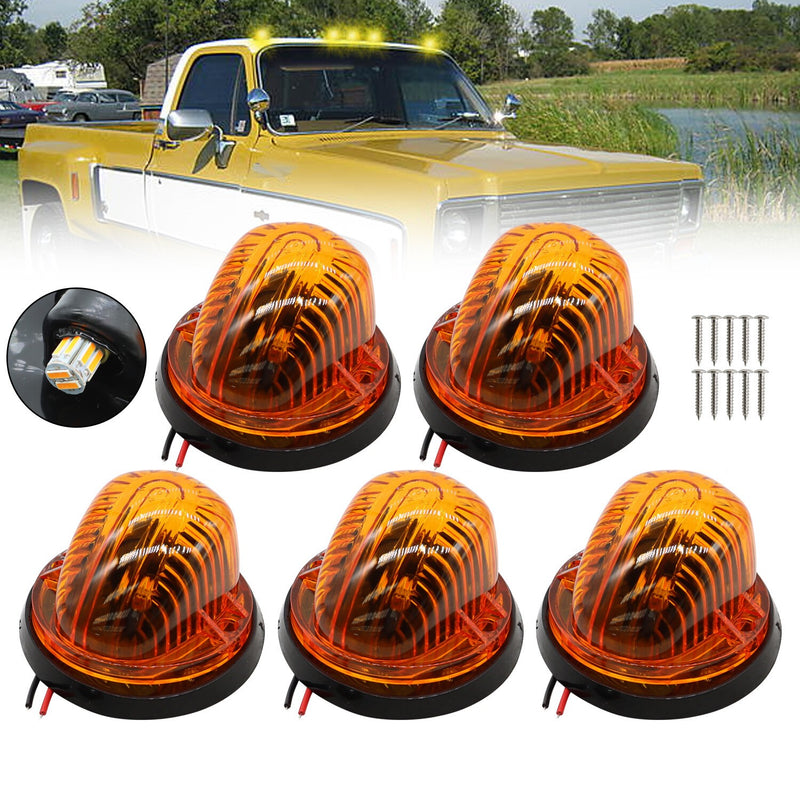 DURAFORCE Amber Roof Top Cab Marker Lights + 194 LED for 1973-1987 Chevy GMC C/K