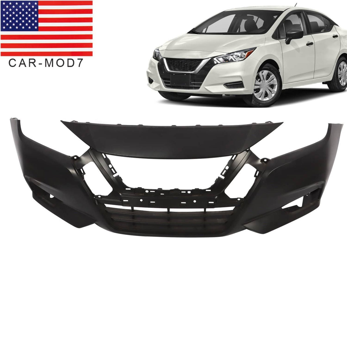 Primered Front Bumper Cover Fascia for 2020-2022 Nissan Versa Sedan NE ...