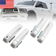 DURAFORCE Set of 4 Bright White Front & Rear Door Handles for Dodge Ram 2012-2018