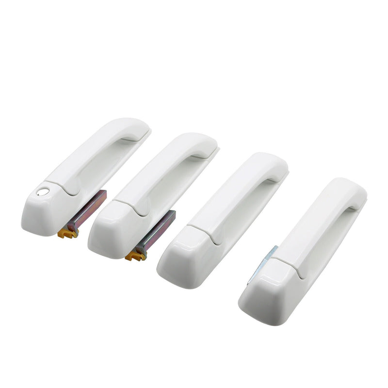 DURAFORCE Set of 4 Bright White Front & Rear Door Handles for Dodge Ram 2012-2018