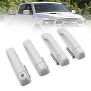 DURAFORCE Set of 4 Bright White Front & Rear Door Handles for Dodge Ram 2012-2018