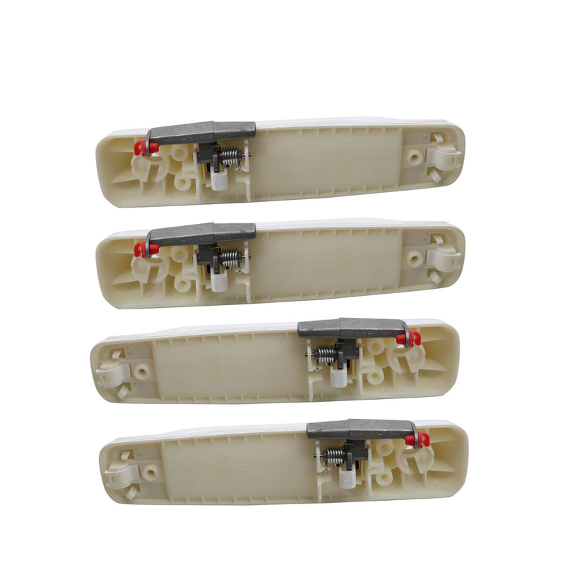DURAFORCE Set of 4 Bright White Front & Rear Door Handles for Dodge Ram 2012-2018