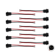 DURAFORCE Pack of 10 T10 194 168 Pigtail Light Wiring Harness Socket Extension
