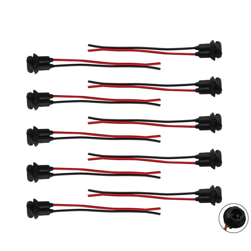 DURAFORCE Pack of 10 T10 194 168 Pigtail Light Wiring Harness Socket Extension