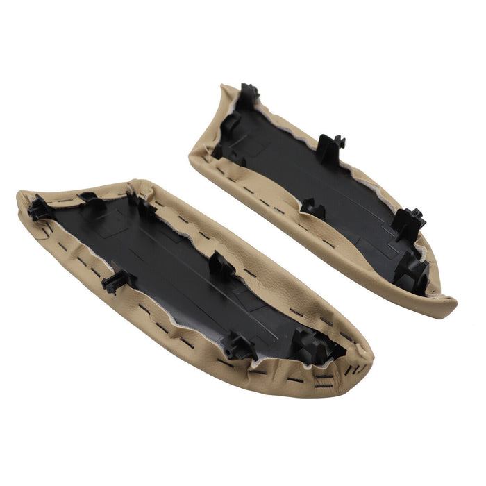 DURAFORCE Beige Leather Front Door Armrest Pair LH & RH for 2008-2012 Honda Accord