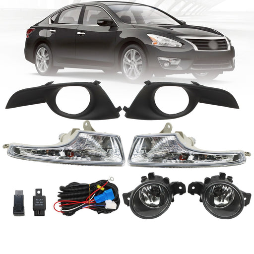 DURAFORCE Pair Fog Light & Corner Turn Signal for 2013-2015 Nissan Altima w/ Wiring