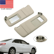 DURAFORCE Pair Sun Visors Left & Right for 2007-2011 Toyota Camry Beige Tan