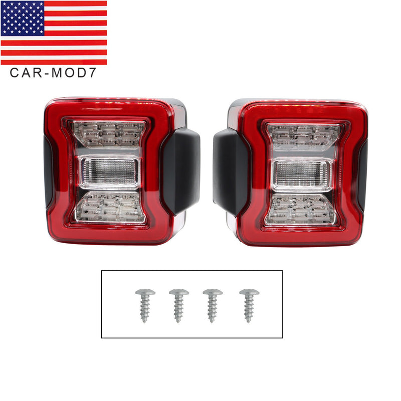 DURAFORCE Pair LED Tail Lights Rear Brake Turn Signal Lamps for 2007-2018 Jeep Wrangler JK