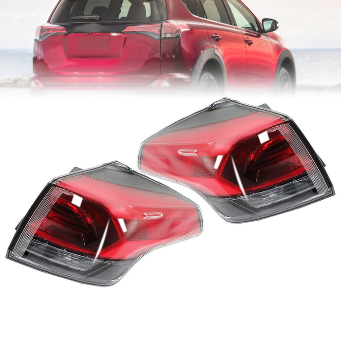 DURAFORCE 2016-18 Toyota RAV4 Left & Right Tail Light Outer Rear Halogen Pair