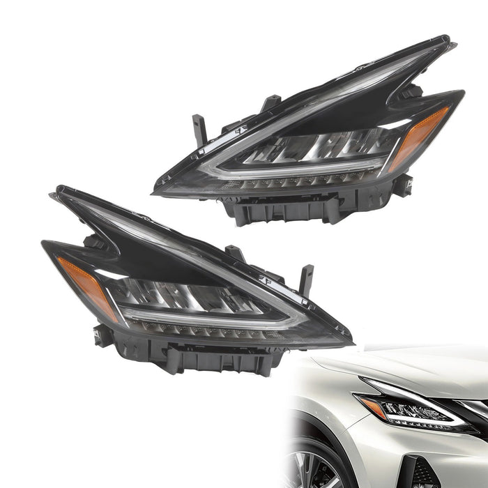 DURAFORCE 2022-2023 Nissan Murano LED Headlights Black Housing Factory Headlamps Pair