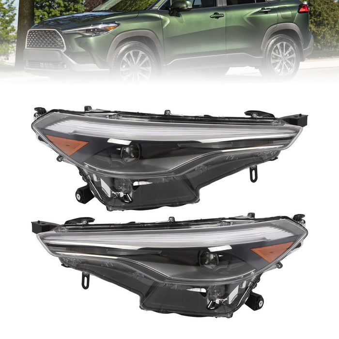 DURAFORCE 2022-2024 Toyota Corolla Cross XLE LED Headlights Pair Left & Right Side