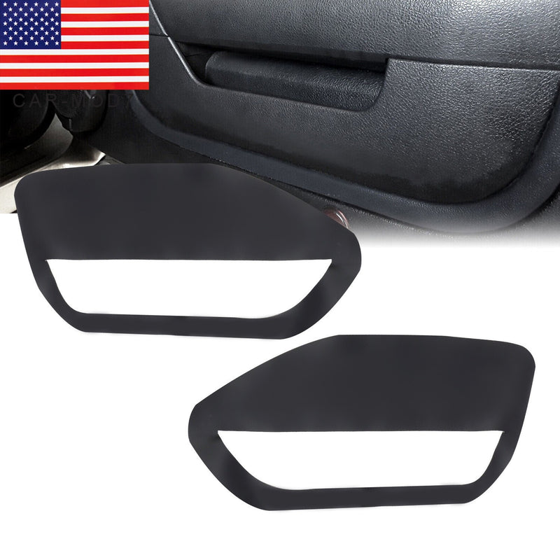 DURAFORCE Pair of Black Leather Door Panel Inserts for Ford Mustang 2005-2009