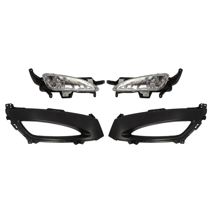 DURAFORCE 2011-2013 Kia Optima Front Bumper Fog Lights & Bezels Set Pair