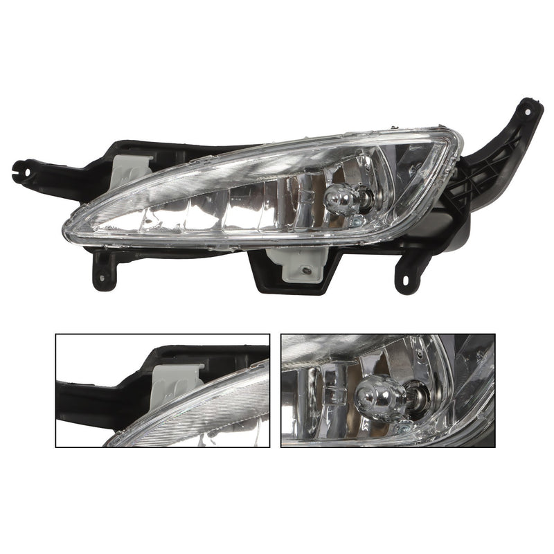 DURAFORCE 2011-2013 Kia Optima Front Bumper Fog Lights & Bezels Set Pair
