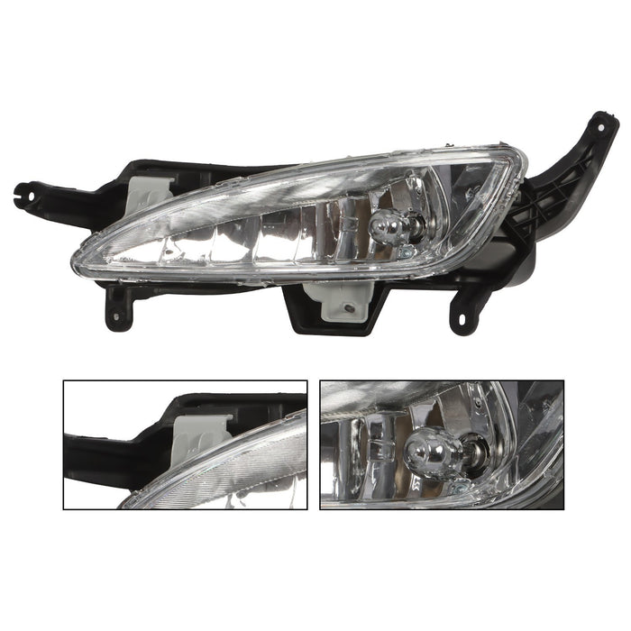 DURAFORCE 2011-2013 Kia Optima Front Bumper Fog Lights & Bezels Set Pair