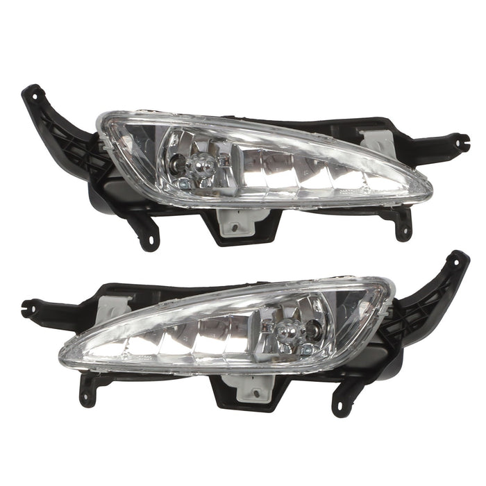 DURAFORCE 2011-2013 Kia Optima Front Bumper Fog Lights & Bezels Set Pair