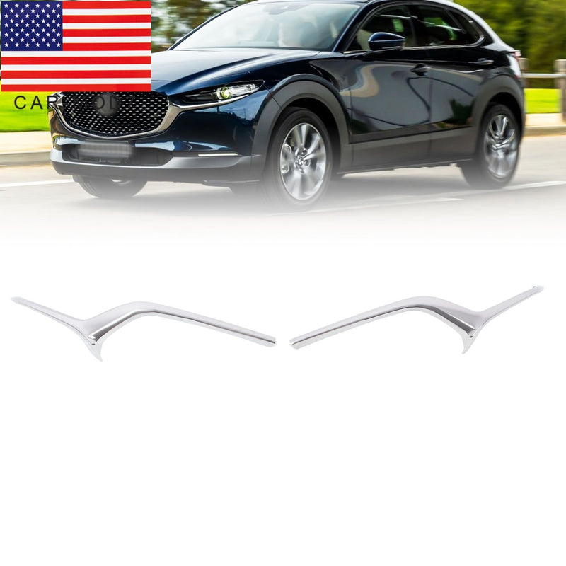 DURAFORCE Mazda CX-30 2020-2023 Front Bumper Chrome Molding Trim Left & Right Pair