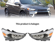 DURAFORCE Pair Halogen Headlights Front Lamps for 2011-2019 Mitsubishi Outlander Sport