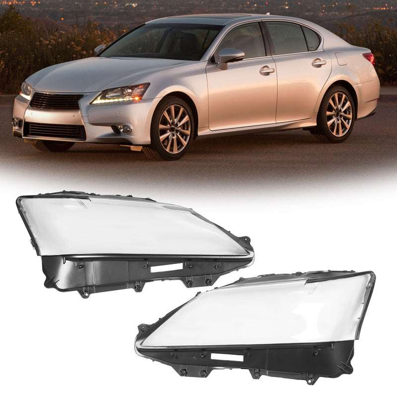 DURAFORCE Pair Headlight Lens Clear Cover LH & RH for 2013-2015 Lexus GS350 GS450h
