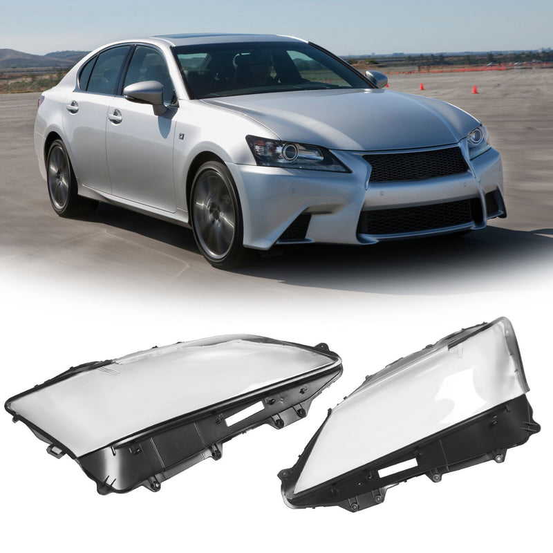 DURAFORCE Pair Headlight Lens Clear Cover LH & RH for 2013-2015 Lexus GS350 GS450h