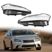 DURAFORCE Pair Headlight Lens Clear Cover LH & RH for 2013-2015 Lexus GS350 GS450h