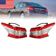 DURAFORCE Pair LED Tail Lights Outer LH RH for 2013-2015 Nissan Sentra Left & Right