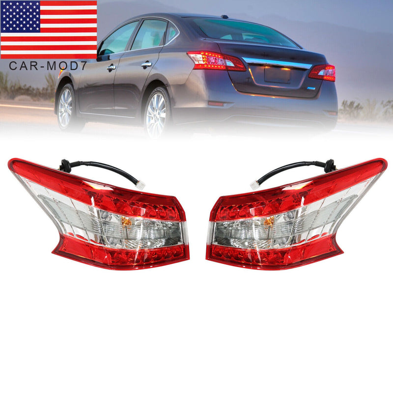 DURAFORCE Pair LED Tail Lights Outer LH RH for 2013-2015 Nissan Sentra Left & Right