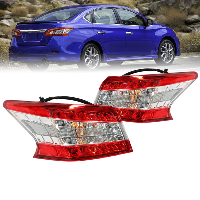 DURAFORCE Pair LED Tail Lights Outer LH RH for 2013-2015 Nissan Sentra Left & Right